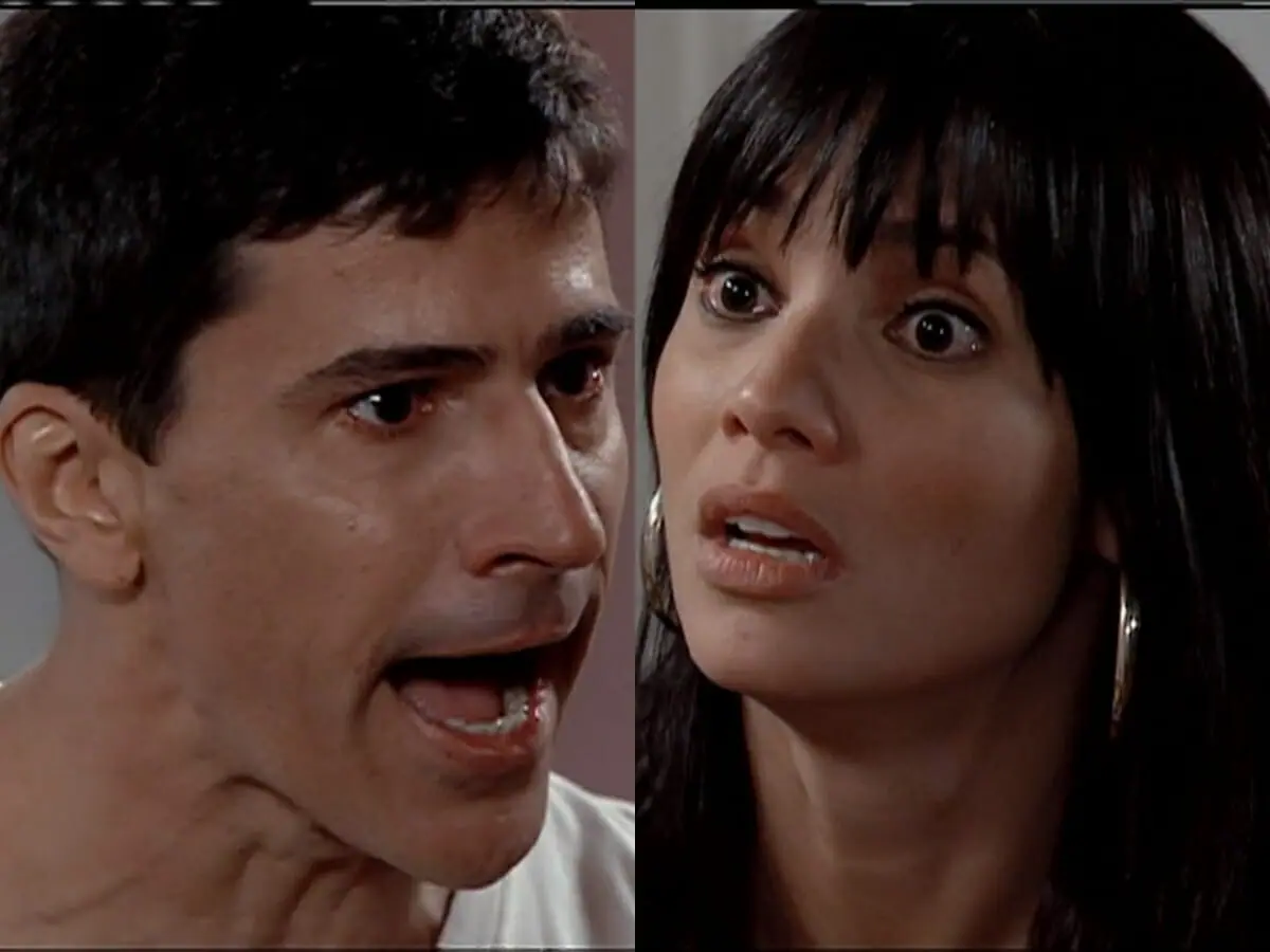 Pedro (Leonardo Brício) e Ivonete (Amandha Lee) de Chamas da Vida