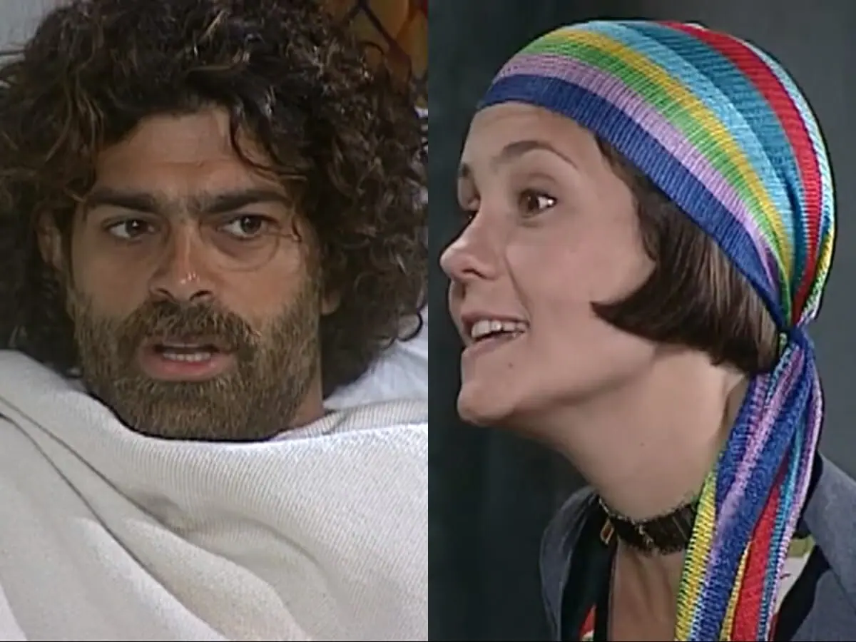 Petruchio (Eduardo Moscovis) e Catarina (Adriana Esteves) de O Cravo e a Rosa