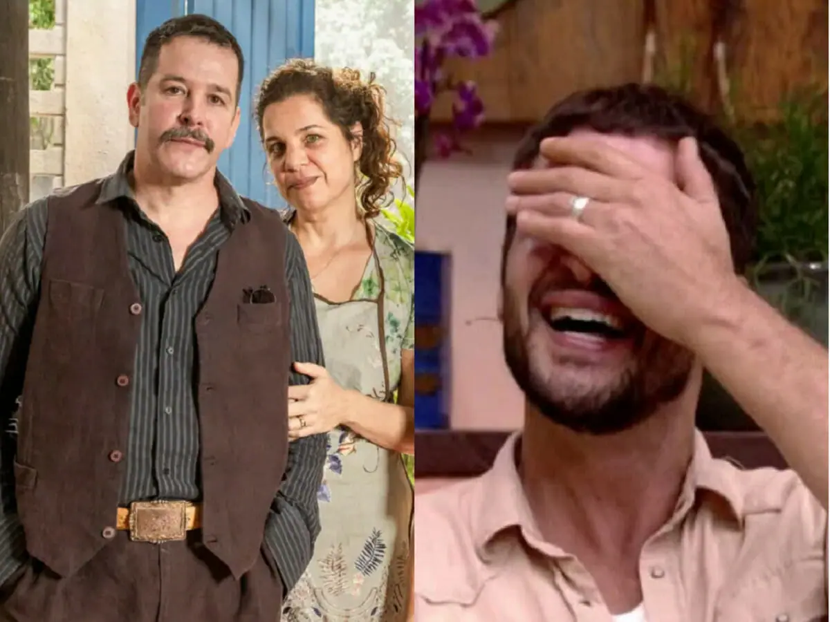 Maria Bruaca (Isabel Teixeira) e Tenório (Murilo Benício) em Pantanal e Leandro Lima no É de Casa