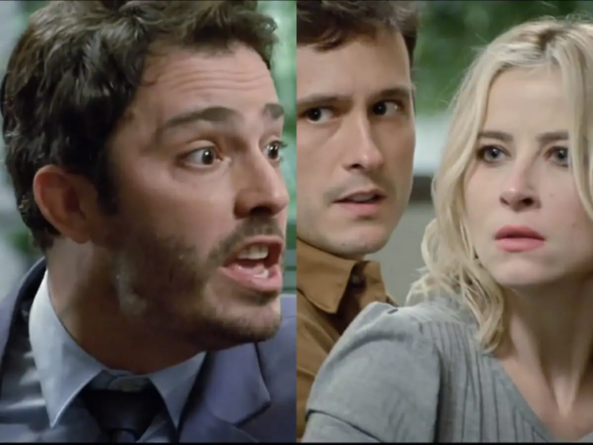 Tobias (Thiago Rodrigues), Pedro Antônio (Guilherme Dellorto) e Fernanda (Barbara França) de Amor Sem Igual