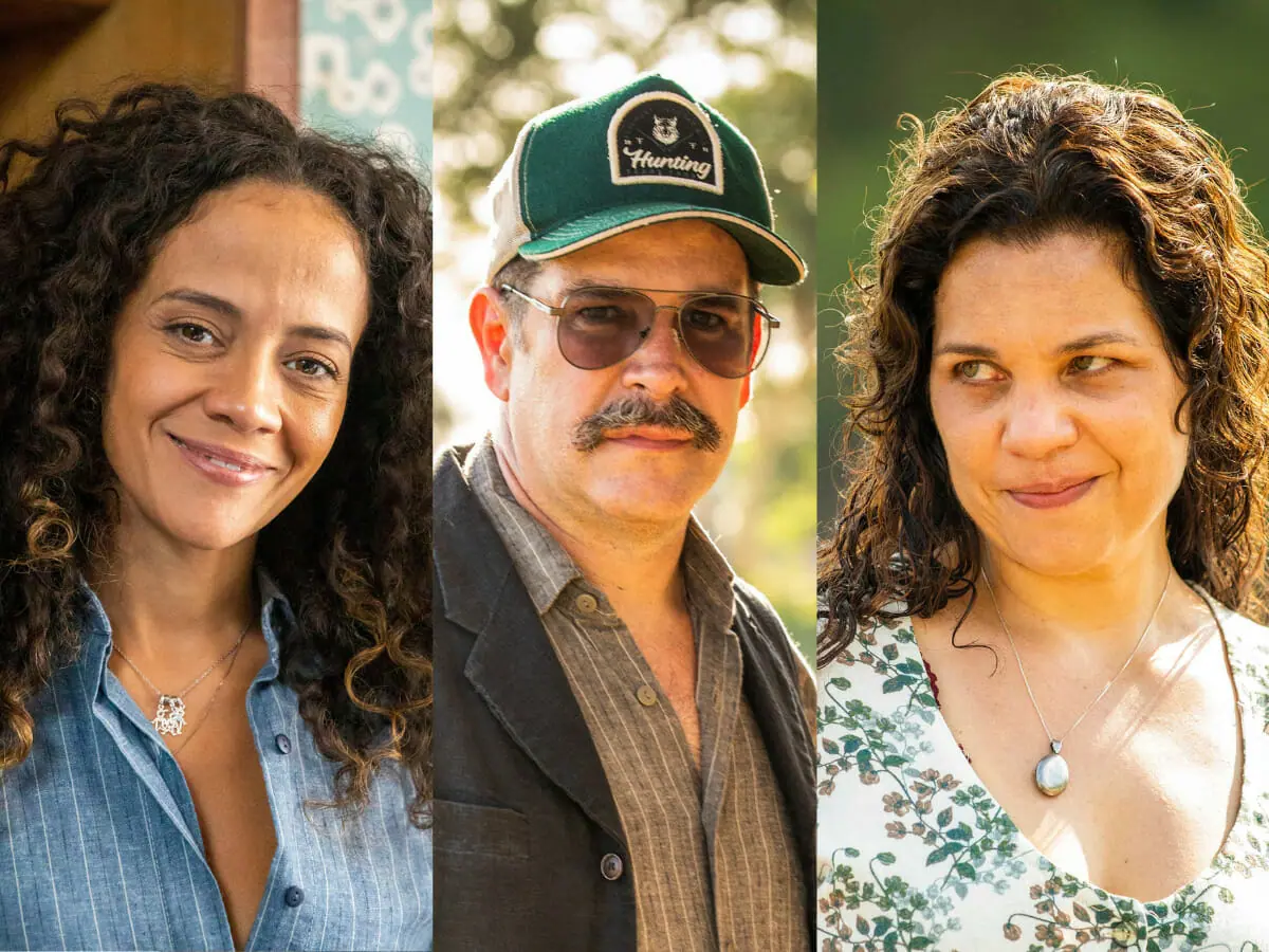 Zuleica (Aline Borges), Tenório (Murilo Benício) e Maria Bruaca (Isabel Teixeira) em Pantanal