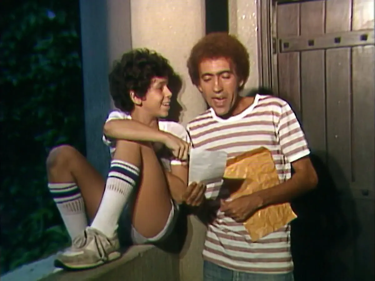 Geninho (Paulo Vignolo) e Soró (Arnaud Rodrigues) em Pão-pão, Beijo-beijo