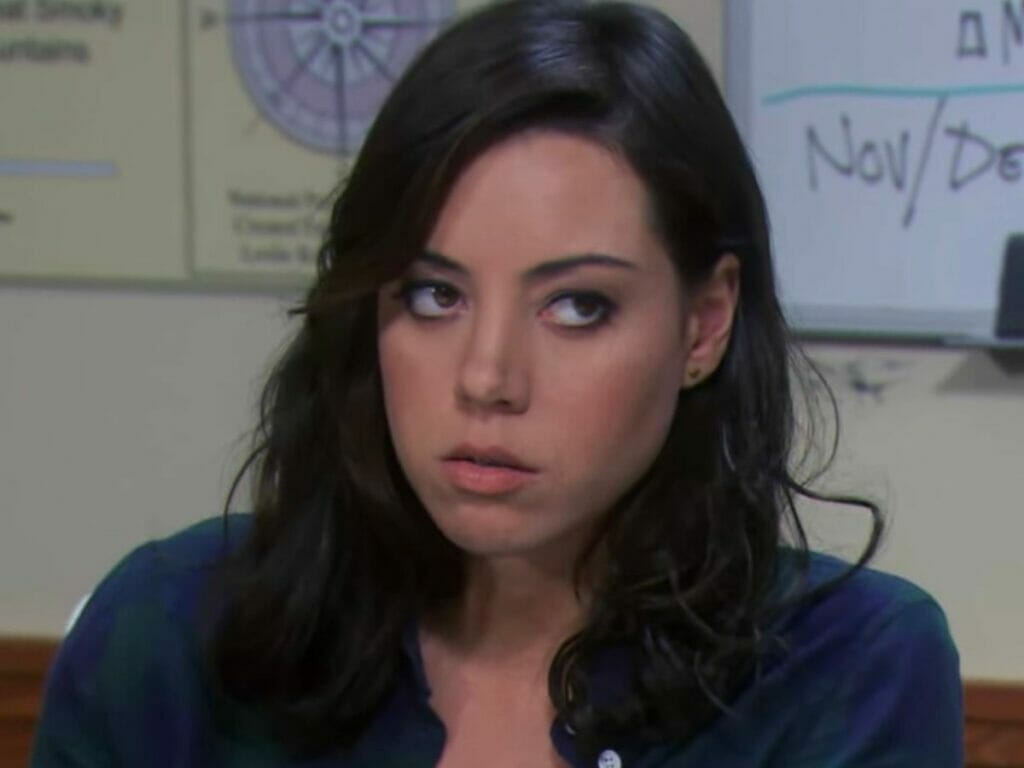 Aubrey Plaza na comédia Parks and Recreation