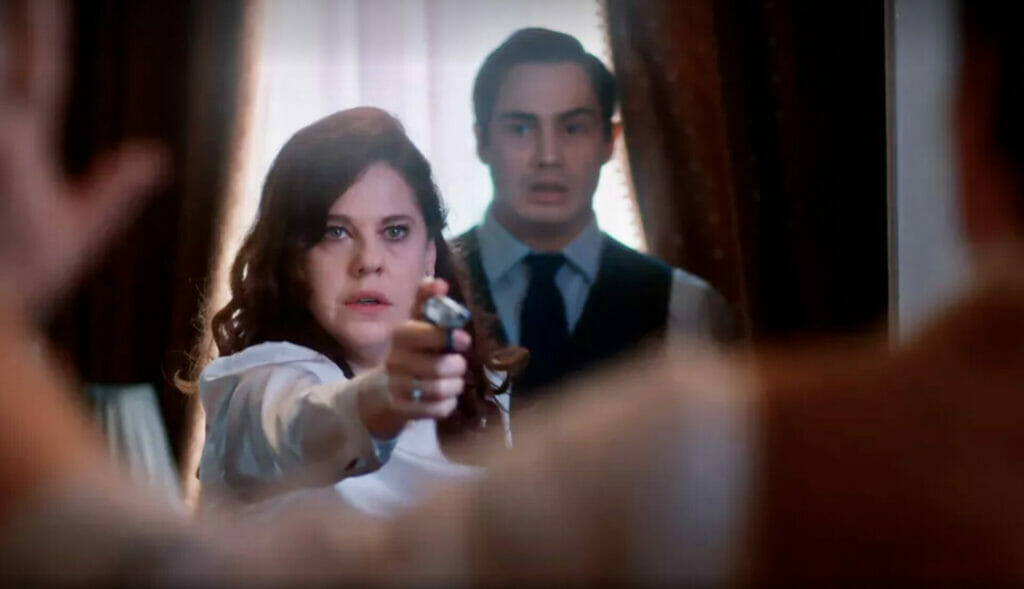 &Uacute;rsula (B&aacute;rbara Paz), Joaquim (Danilo Mesquita) e Abel (Adriano Petermann) em Al&eacute;m da Ilus&atilde;o