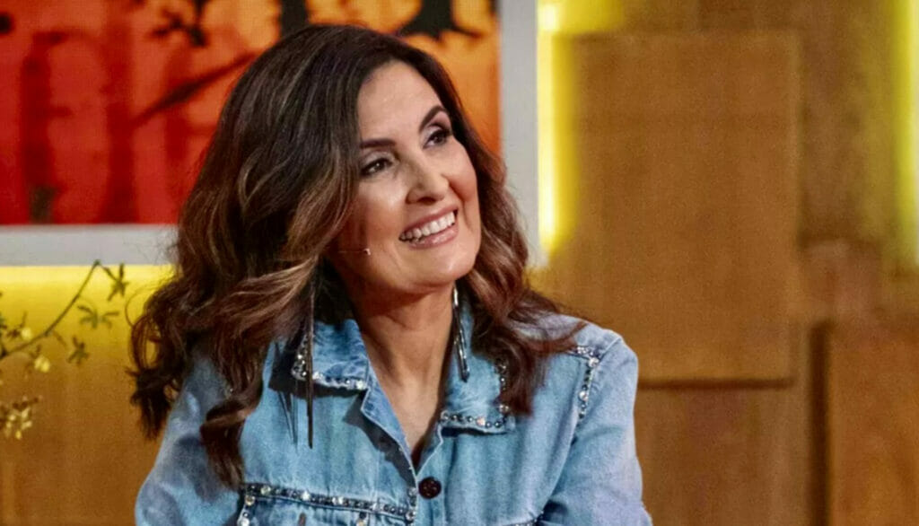 Fátima Bernardes no estúdio do 'Encontro'