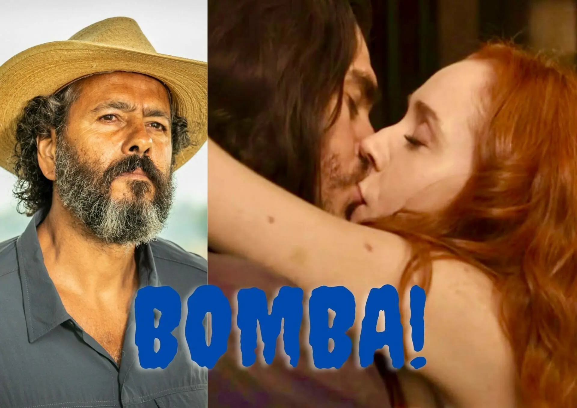José Leôncio (Marcos Palmeira), Trindade (Gabriel Sater) e Irma (Camila Morgado) em Pantanal