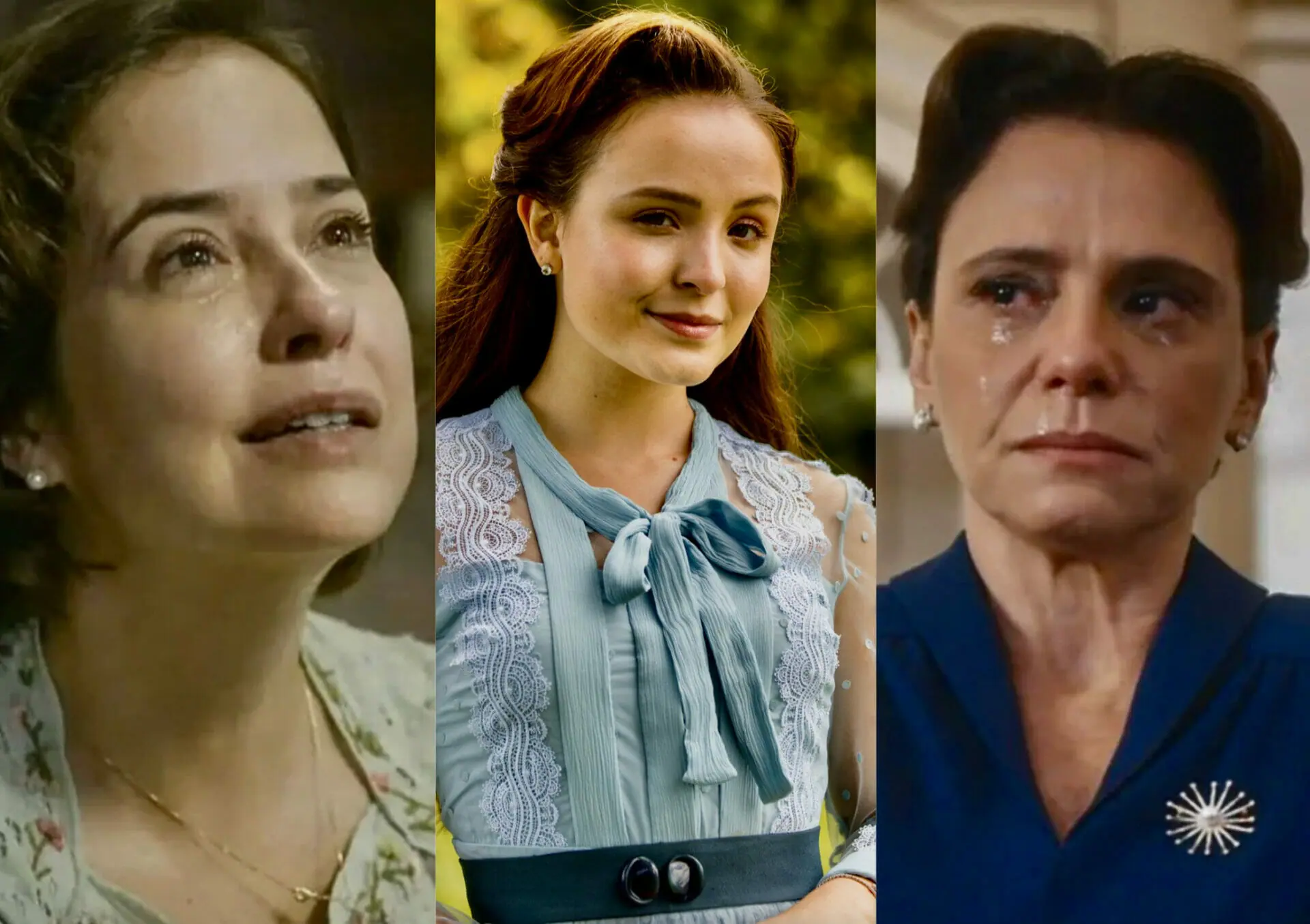 Heloísa (Paloma Duarte), Elisa (Larissa Manoela) e Violeta (Malu Galli) em Além da Ilusão