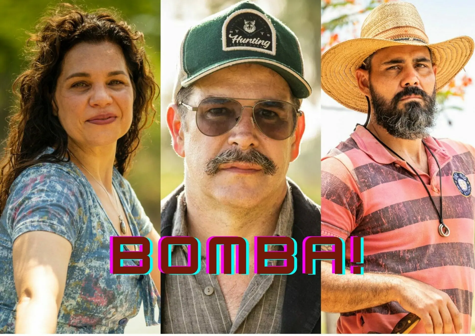 Maria Bruaca (Isabel Teixeira), Tenório (Murilo Benício) e Alcides (Juliano Cazarré) em Pantanal