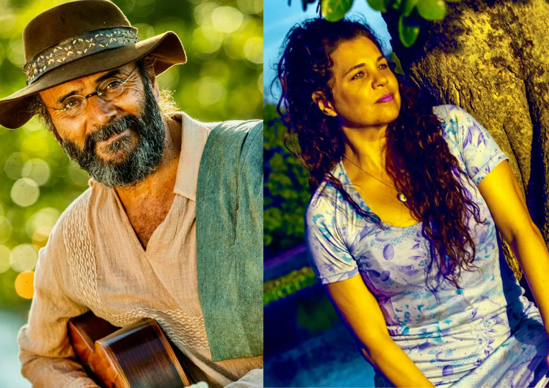 Eugênio (Almir Sater) e Maria Bruaca (Isabel Teixeira) em Pantanal