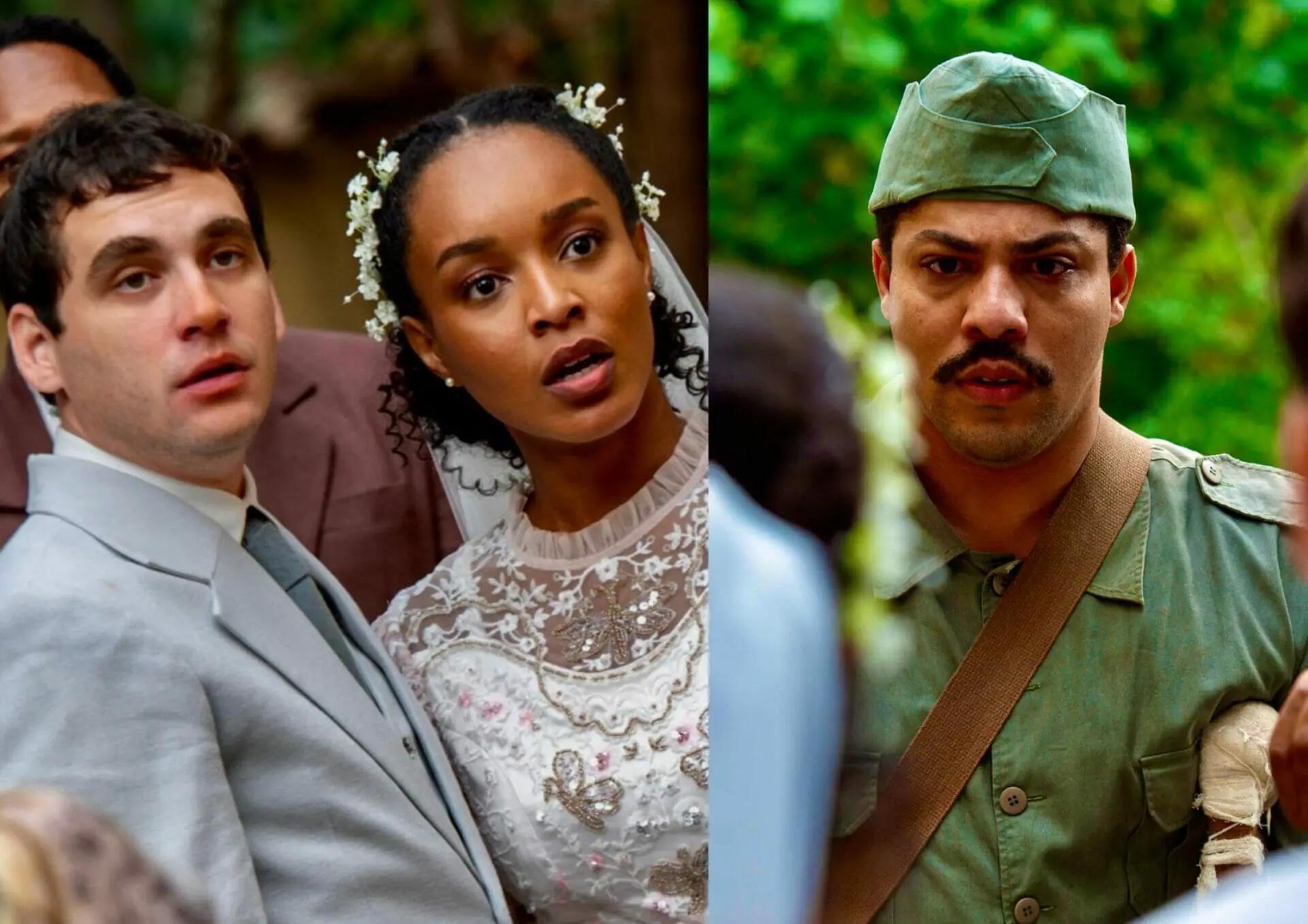 Bento (Matheus Dias), Letícia (Larissa Nunes) e Lorenzo (Guilherme Prates) em Além da Ilusão
