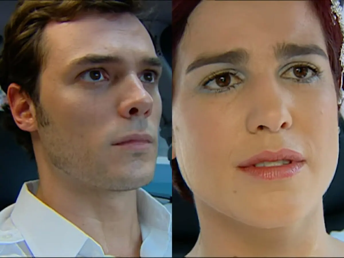 Adrian (Daniel Andrade) e Graziela (Karina Barum) de Esmeralda