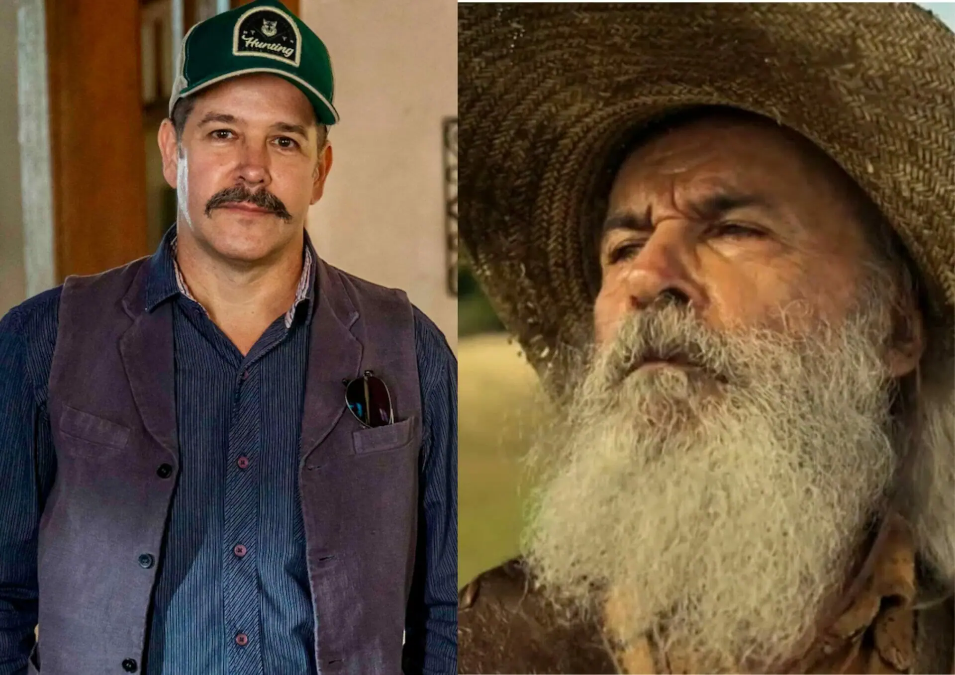 Tenório (Murilo Benício) e Velho do Rio (Osmar Prado) em Pantanal