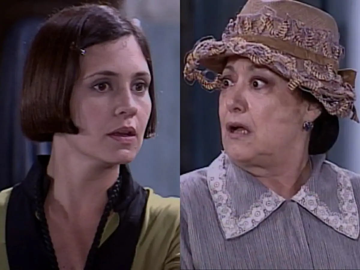 Catarina (Adriana Esteves) e Mimosa (Suely Franco) de O Cravo e a Rosa