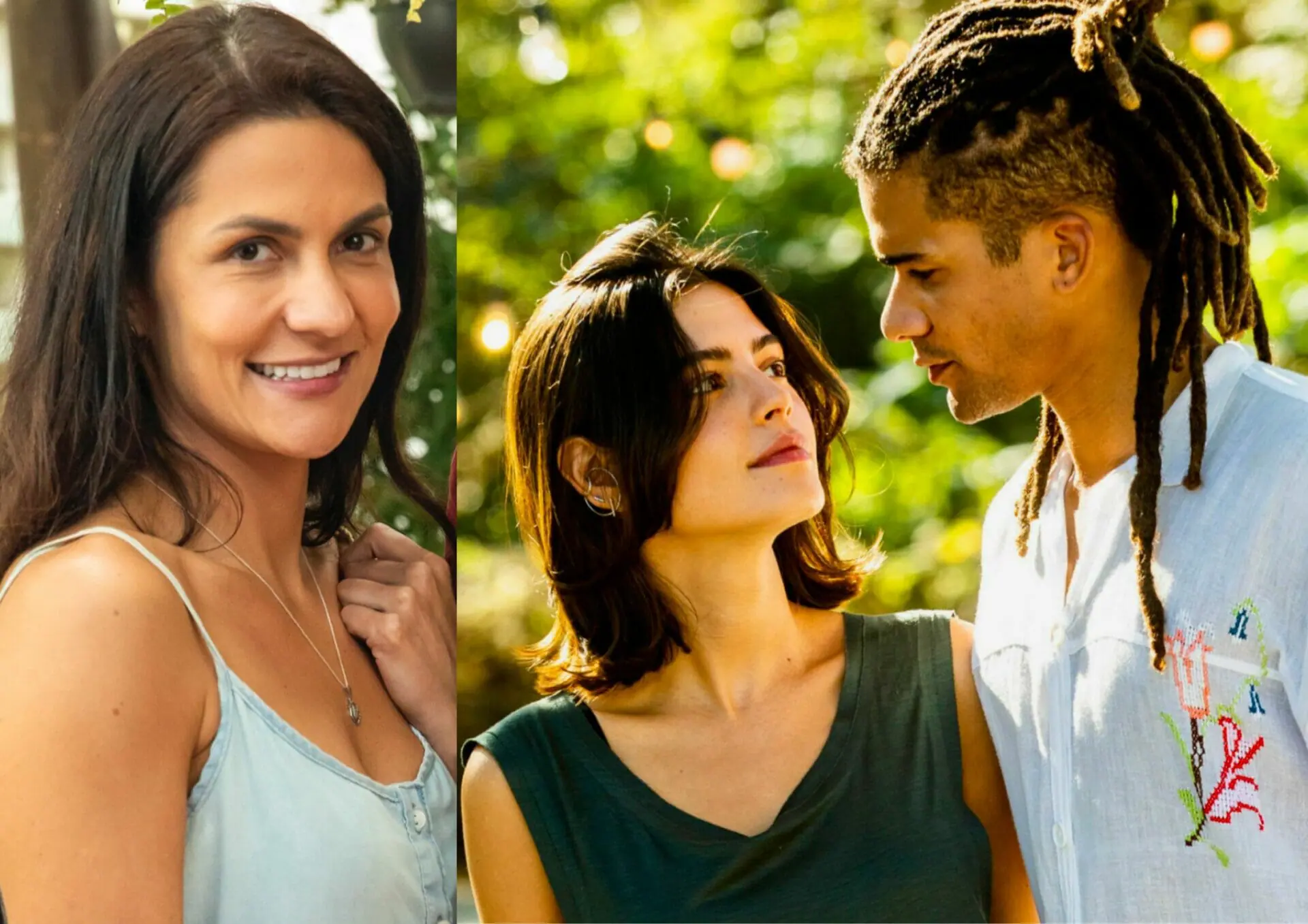 Zefa (Paula Barbosa), Marcelo (Lucas Leto) e Guta (Julia Dalavia) em Pantanal