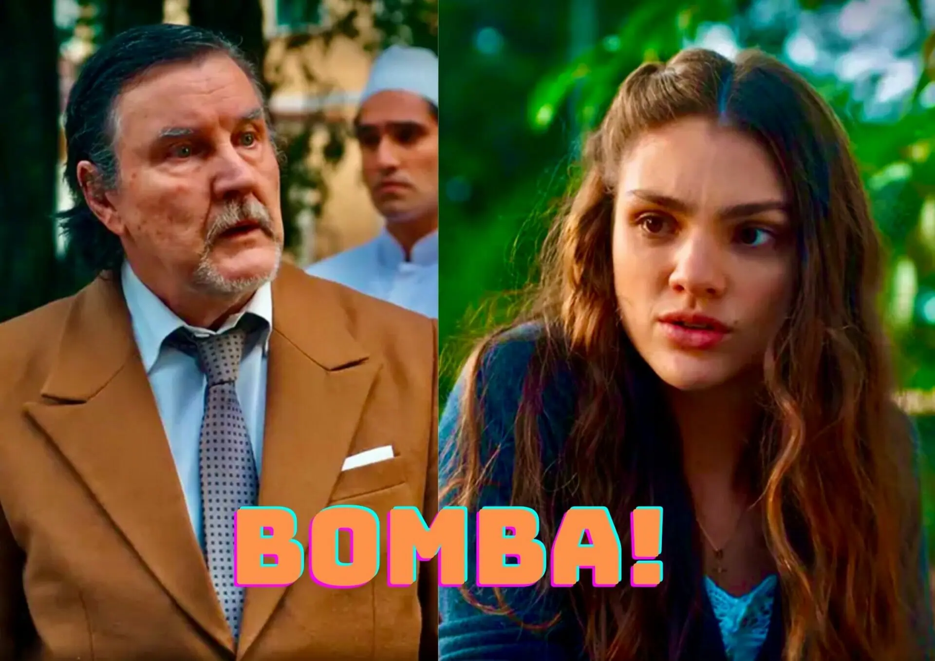 Matias (Antonio Calloni) e Olívia (Débora Ozório) em Além da Ilusão