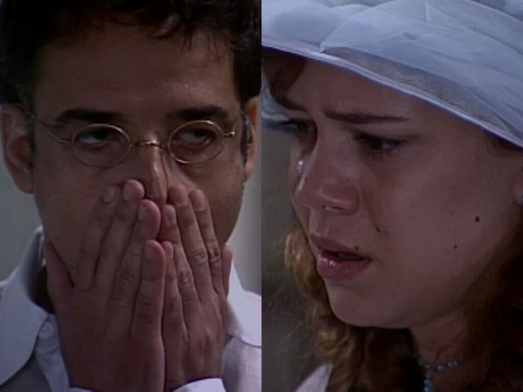 Edmundo (Ângelo Antônio) e Bianca (Leandra Leal) de O Cravo e a Rosa
