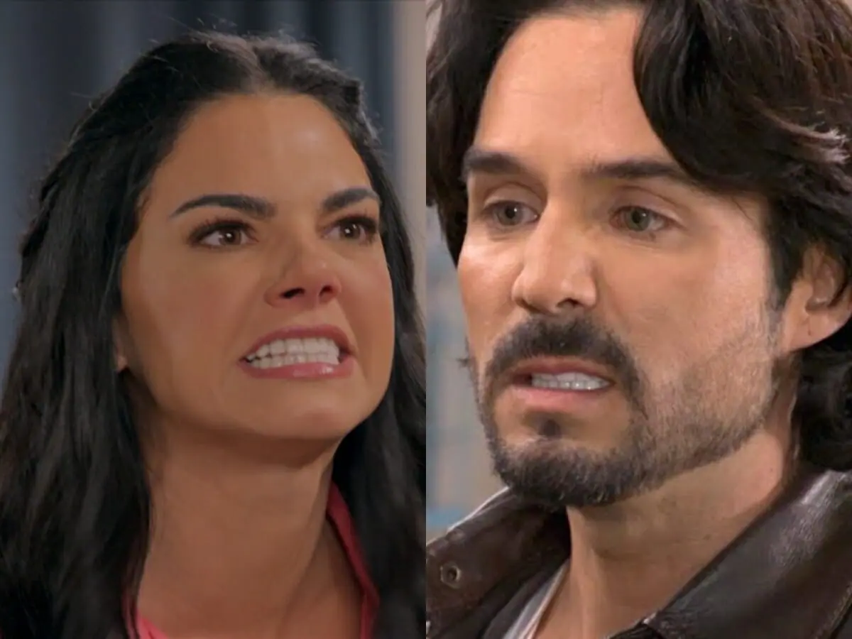 Fernanda (Livia Brito) e Rafael (José Ron) de A Desalmada