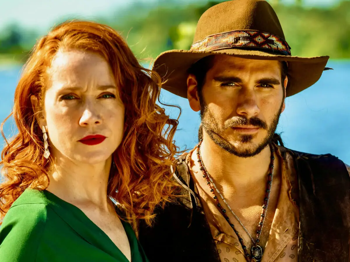 Irma (Camila Morgado) e Trindade (Gabriel Sater) em Pantanal