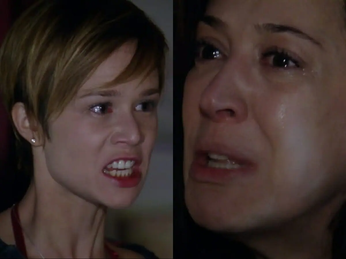 Lara (Mariana Ximenes) e Donatela (Claudia Raia) de A Favorita