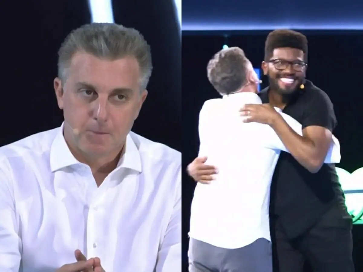 Luciano Huck e Adriano no The Wall, quadro do Domingão com Huck
