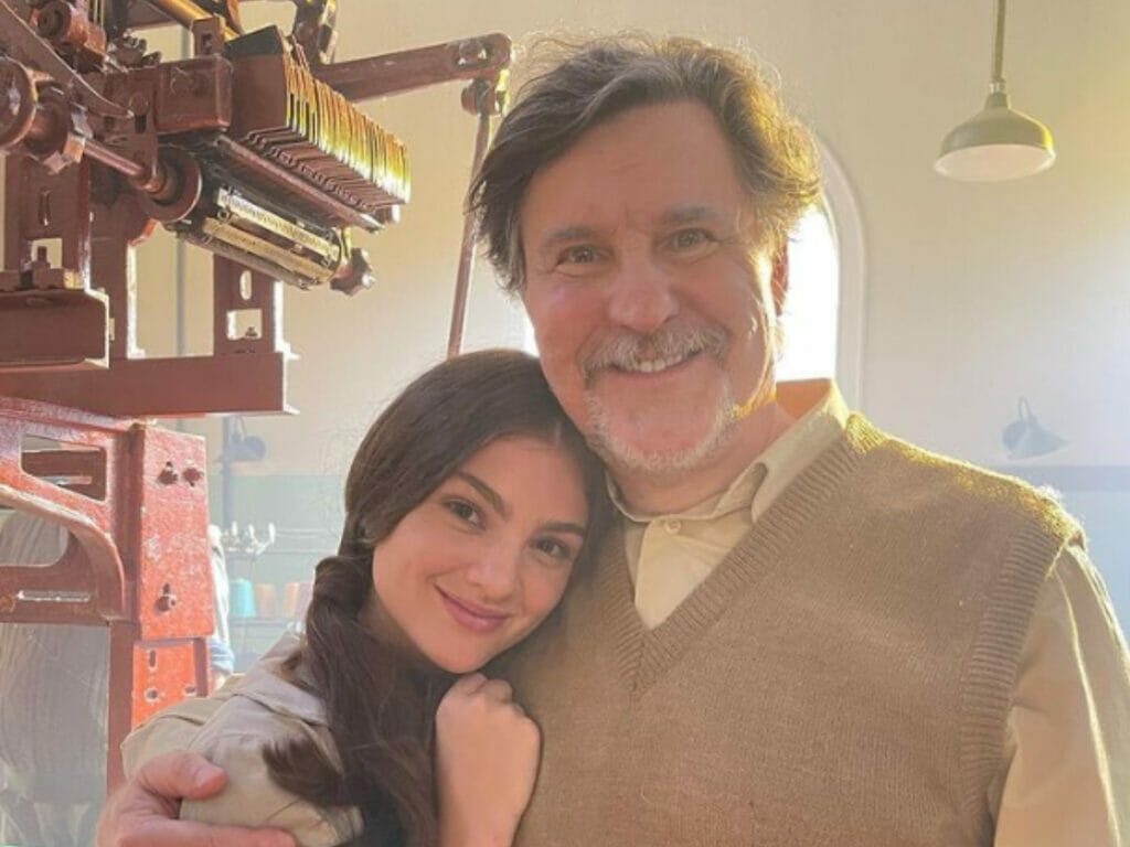 Matias (Antonio Calloni) e Olívia (Débora Ozório) em Além da Ilusão