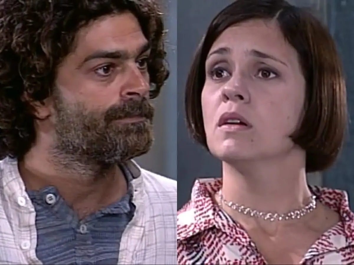 Petruchio (Eduardo Moscovis) e Catarina (Adriana Esteves) de O Cravo e a Rosa