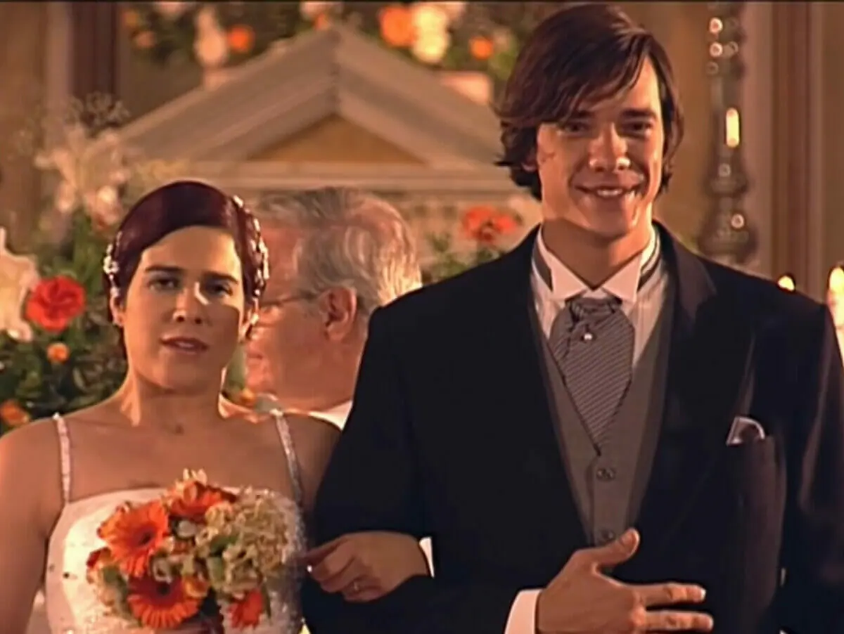 Graziela (Karina Barum) e Daniel (Domingos Meira) em Esmeralda