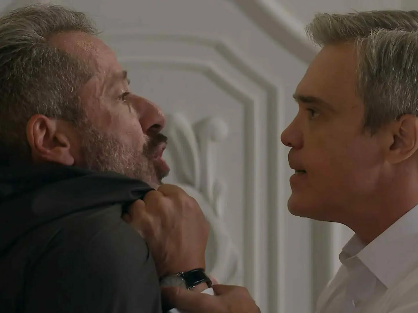 Roger (Otávio Martins) e Otto (Dalton Vigh) em Poliana Moça