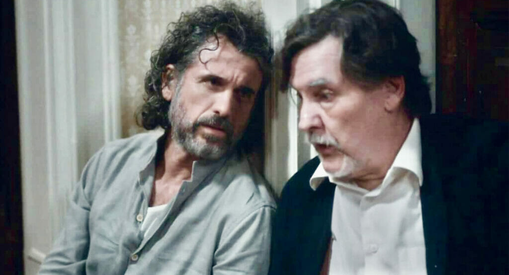 Leônidas (Eriberto Leão) e Matias (Antonio Calloni) em Além da Ilusão