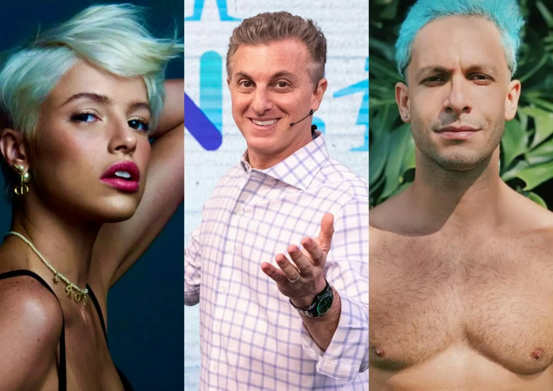 Agatha Moreira, Luciano Huck e Rainer Cadete