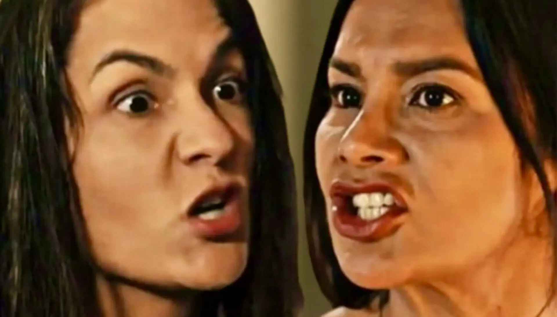 Filó (Dira Paes) e Zefa (Paula Barbosa) em Pantanal