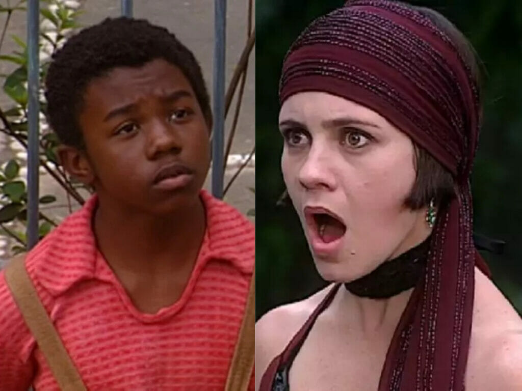 Buscapé (Luiz Antônio do Nascimento) e Catarina (Adriana Esteves) em O Cravo e a Rosa