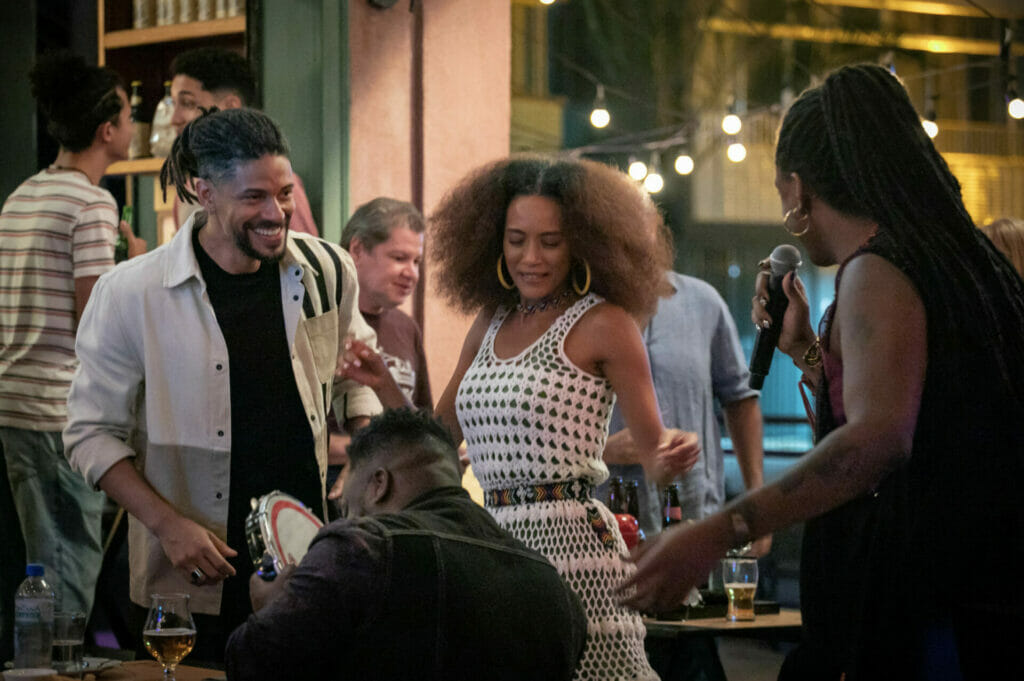 Anita (Taís Araujo), Ítalo (Paulo Lessa) e Liniker em Cara e Coragem