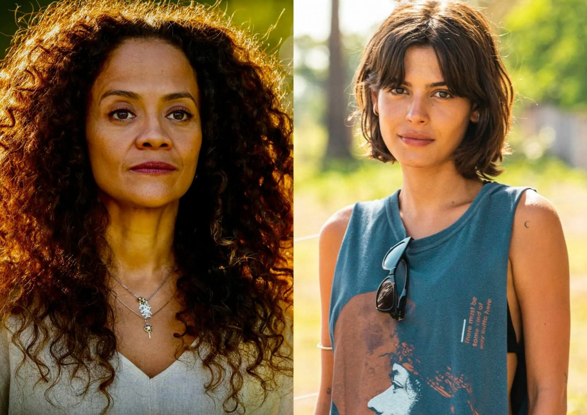 Zuleica (Aline Borges) e Guta (Julia Dalavia) em Pantanal