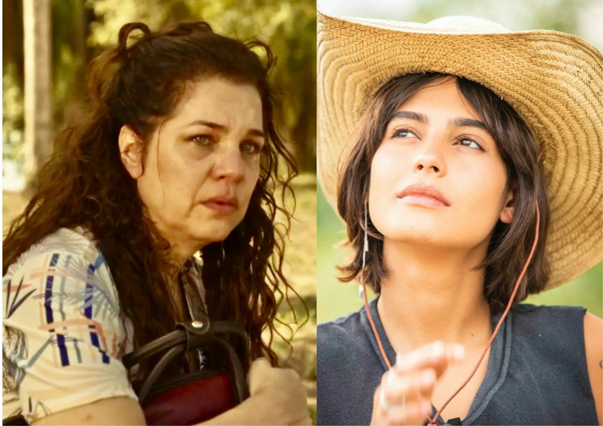Maria Bruaca (Isabel Teixeira) e Guta (Julia Dalavia) em Pantanal