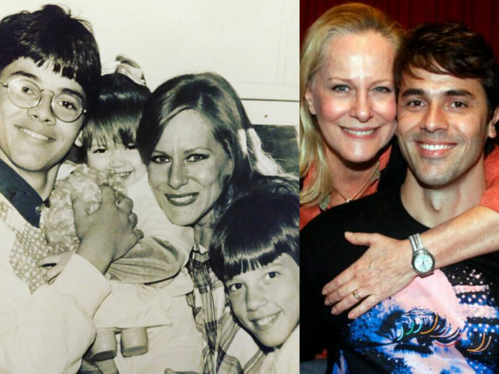 Cláudio Lins com a mãe Lucinha Lins e o pai, Ivan Lins, e ao lado, com a mãe