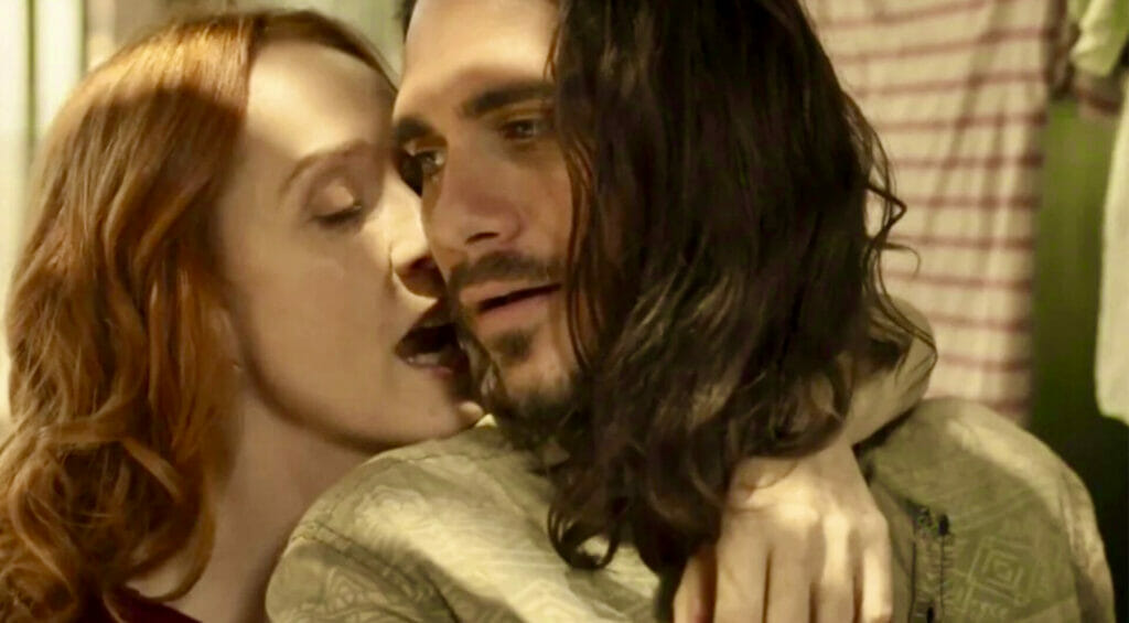 Irma (Camila Morgado) e Trindade (Gabriel Sater) de Pantanal