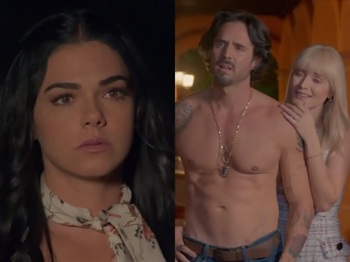 Fernanda (Livia Brito), Rafael (José Ron) e Isabela (Kimberly Dos Ramos) de A Desalmada