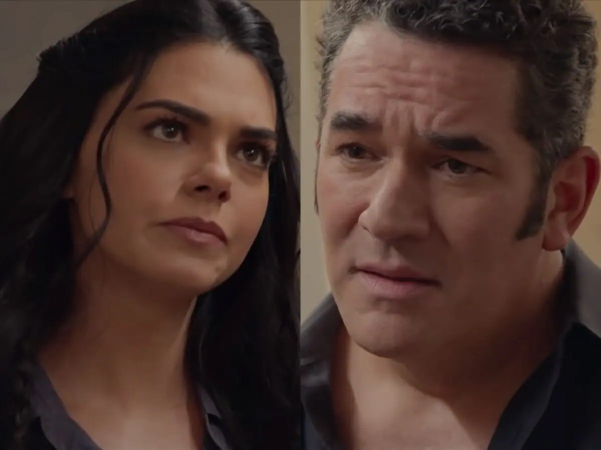 Fernanda (Livia Brito) e Otávio (Eduardo Santamarina) de A Desalmada