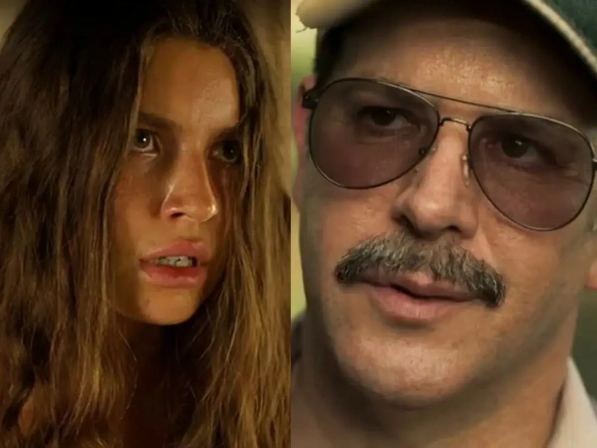Juma (Alanis Guillen) e Tenório (Murilo Benício) em Pantanal