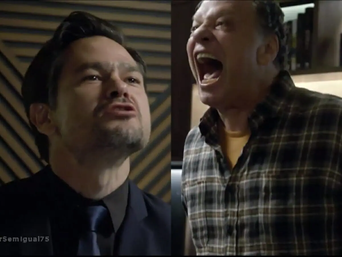 Leandro (Gabriel Gracindo) e Oxente (Ernani Moraes) de Amor Sem Igual