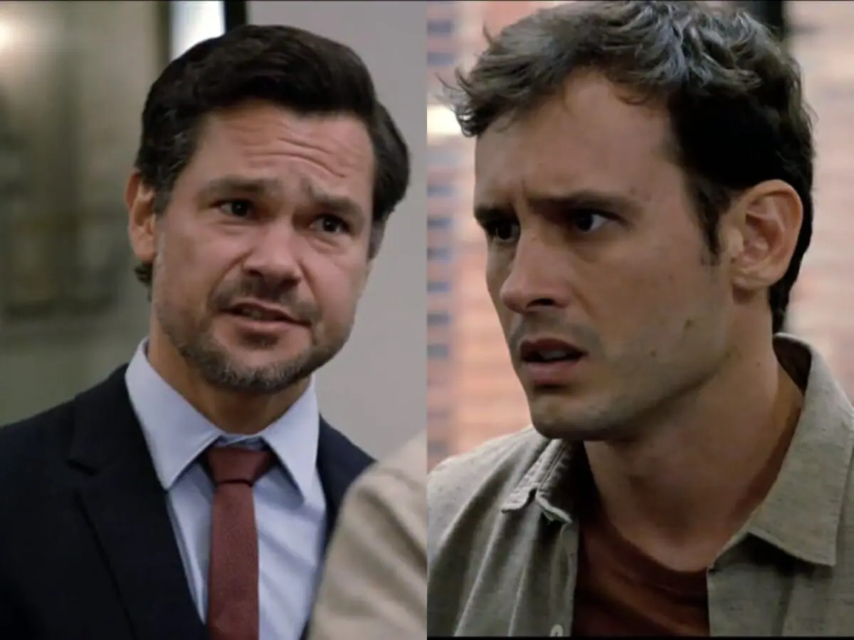 Leandro (Gabriel Gracindo) e Pedro Antônio (Guilherme Dellorto) de Amor Sem Igual