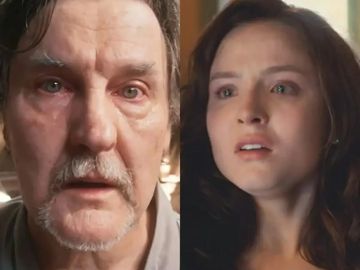 Matias (Antonio Calloni) e Elisa (Larissa Manoela) de Além da Ilusão