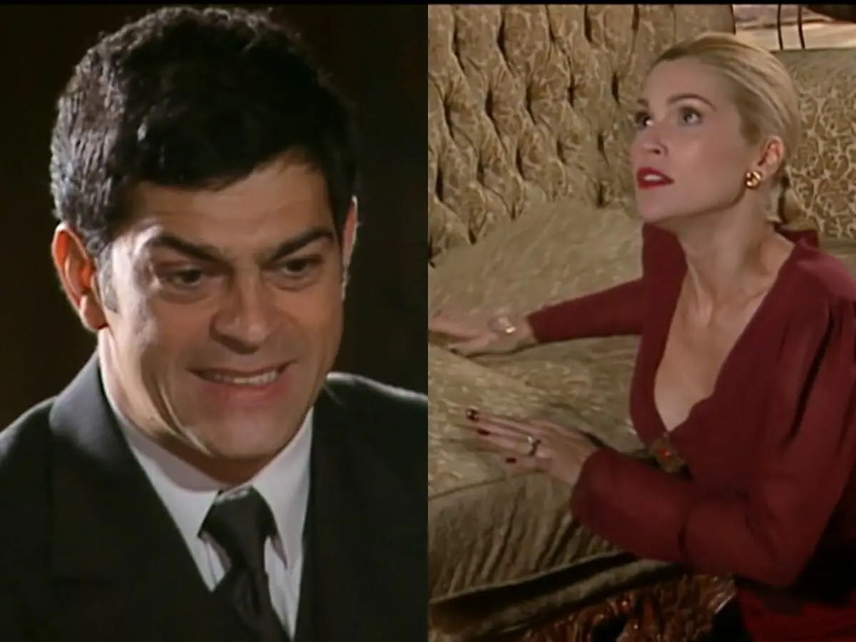 Rafael (Eduardo Moscovis) e Cristina (Flávia Alessandra) de Alma Gêmea