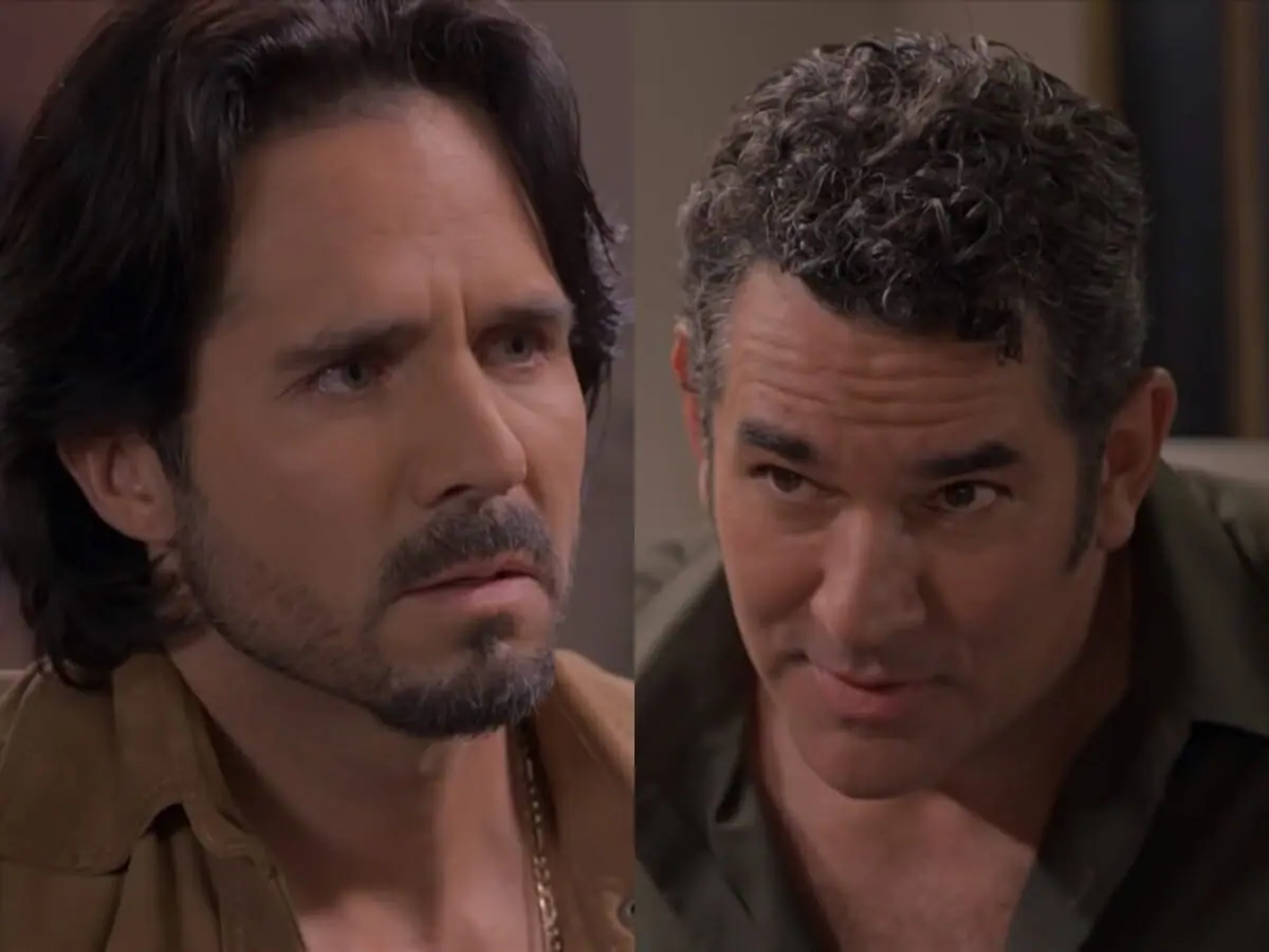 Rafael (José Ron) e Otávio (Eduardo Santamarina) de A Desalmada