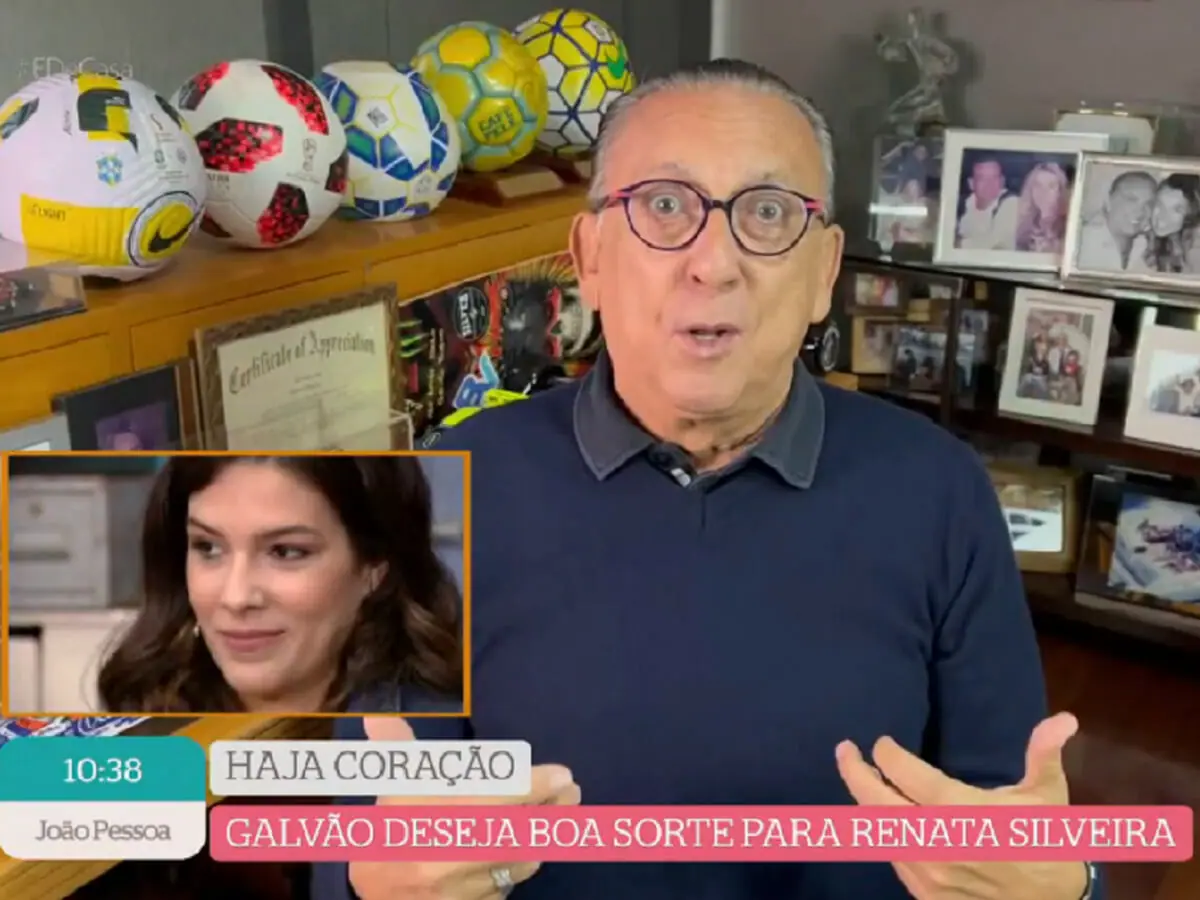 Galvão Bueno e Renata Silveira no É de Casa