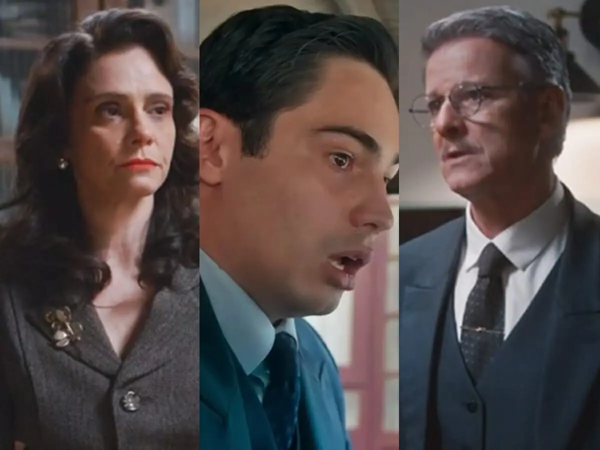 Violeta (Malu Galli), Joaquim (Danilo Mesquita) e Eugênio (Marcello Novaes) de Além da Ilusão