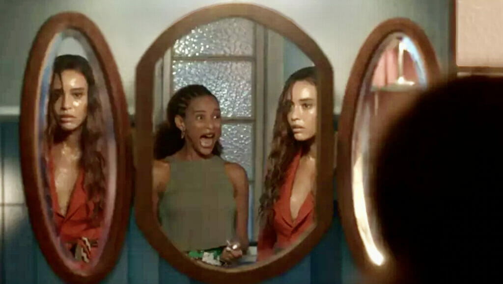 Anita e Clarice s&atilde;o interpretadas por Ta&iacute;s Ara&uacute;jo em Cara e Coragem