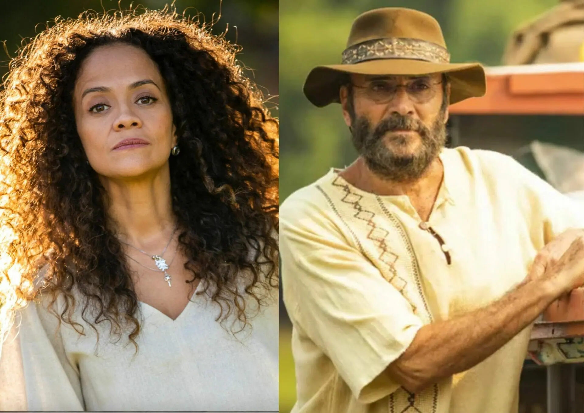 Zuleica (Aline Borges) e Eugênio (Almir Sater) em Pantanal