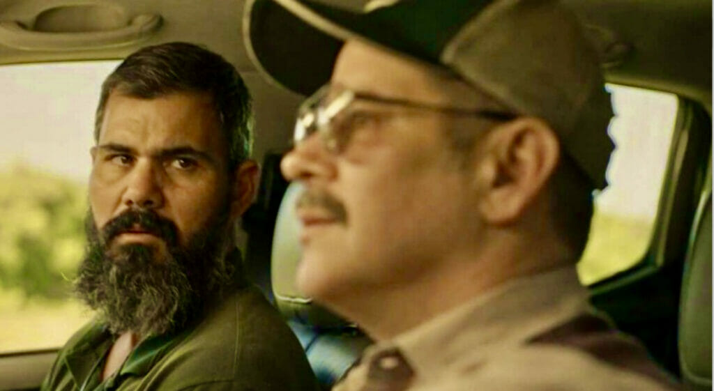 Alcides (Juliano Cazarré) e Tenório (Murilo Benício) em Pantanal